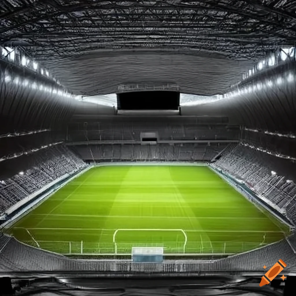 Soccer stadium under a dome on Craiyon