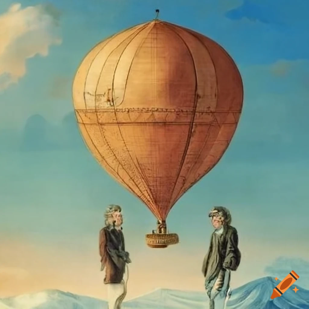 Montgolfier brothers, inventors of the practical hot air balloon on Craiyon