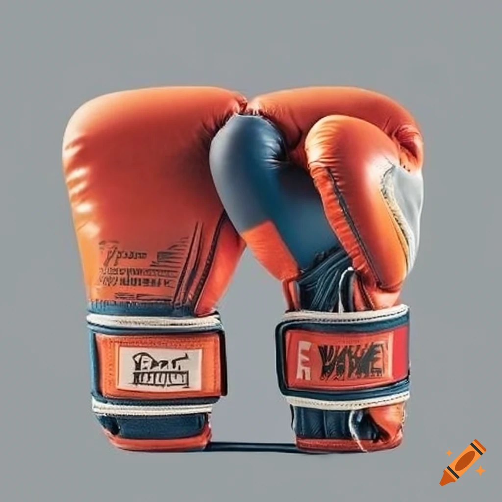 Pair of large padded boxing gloves on Craiyon