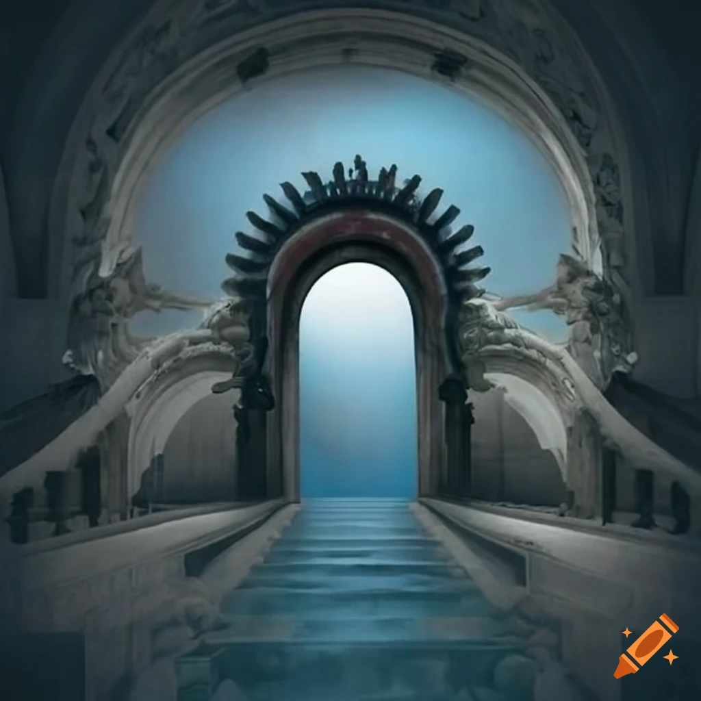 Staircase-portal leading to multiple versions of heaven