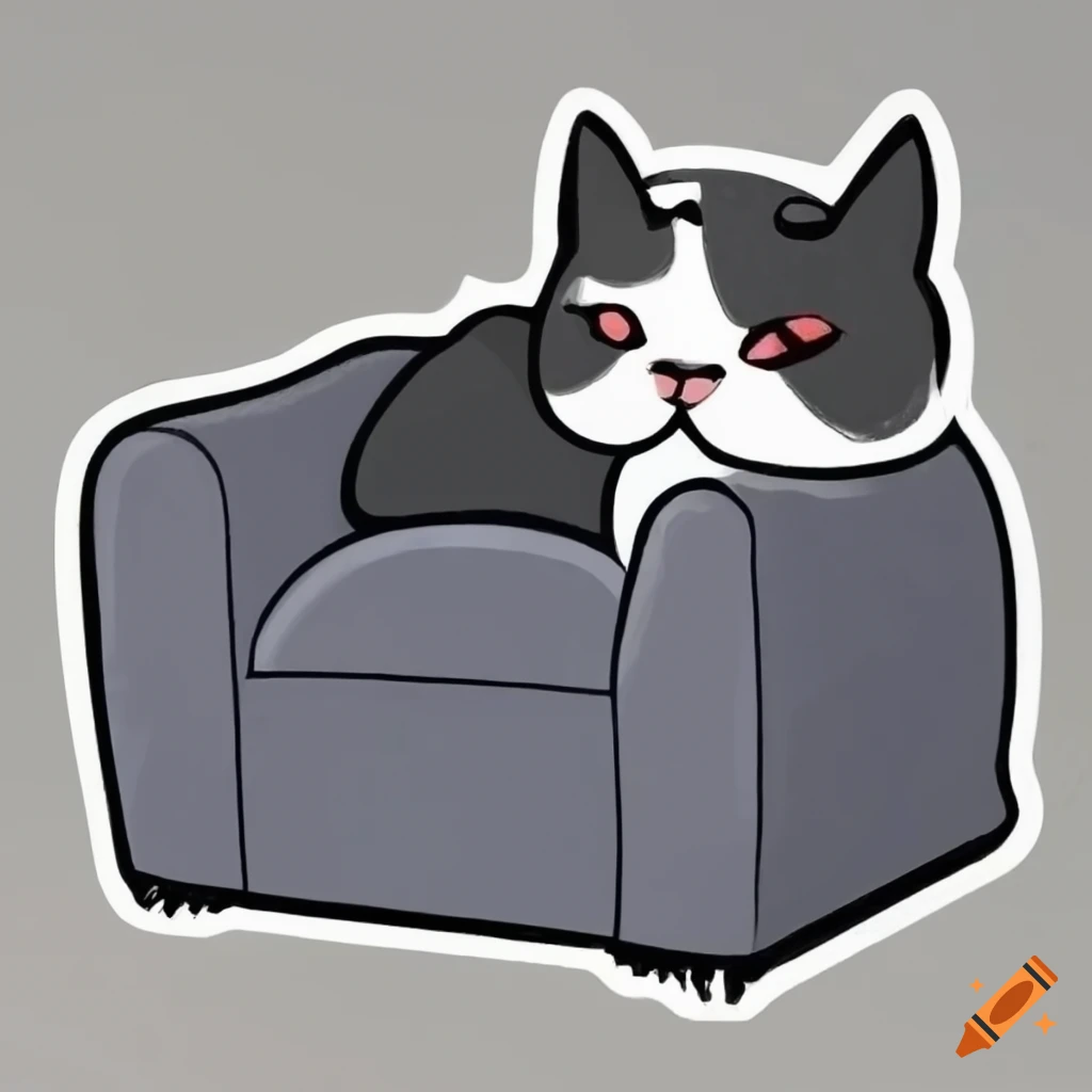 Lazy cat lounging in a sofa chair