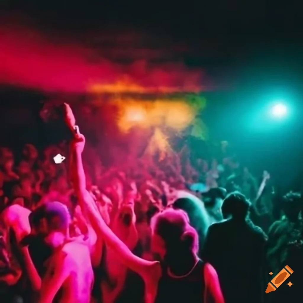 UK hardcore rave with whistles and glowsticks in 1991 on Craiyon