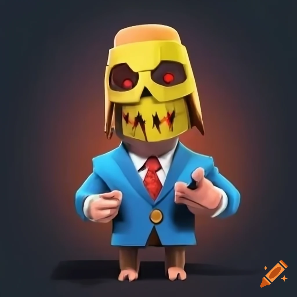 Man in suit with scarecrow mask in Clash Royale art