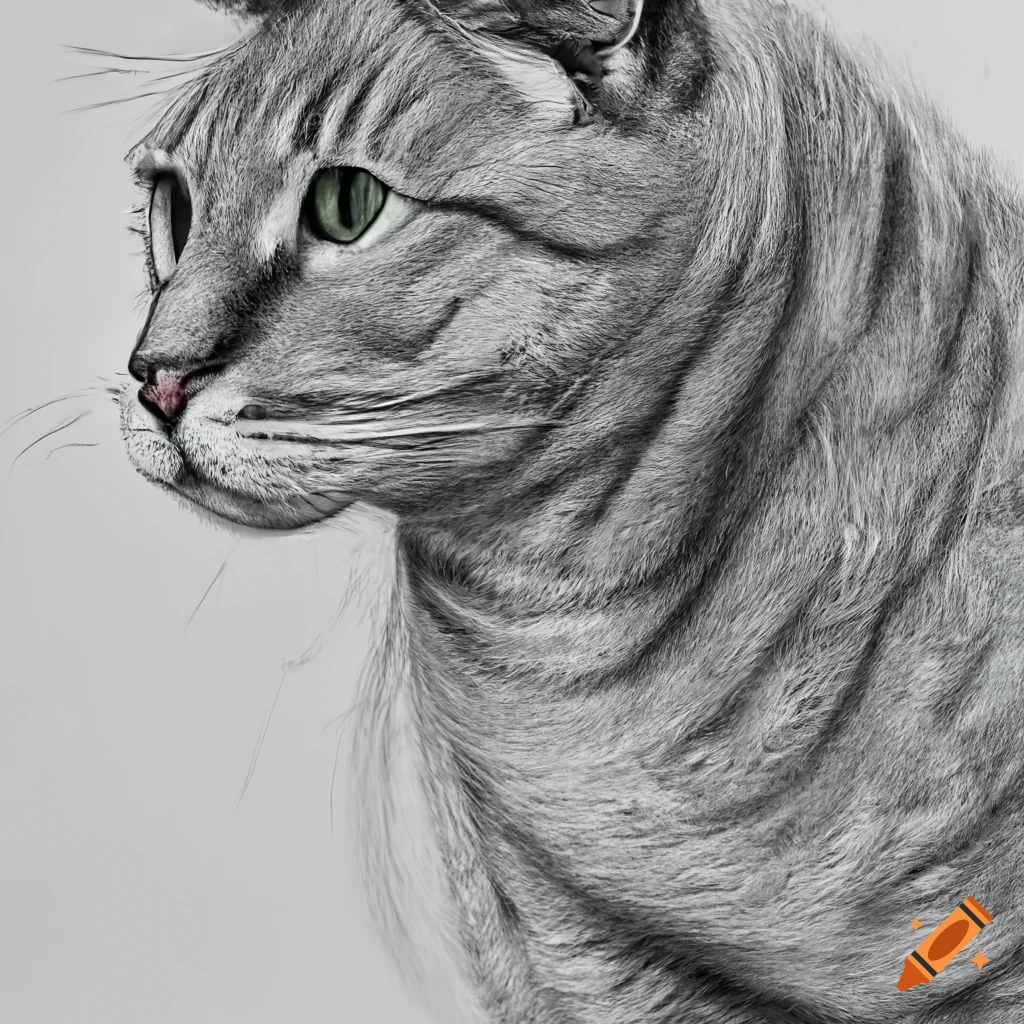 Muscular cat with centered composition and long exposure on Craiyon