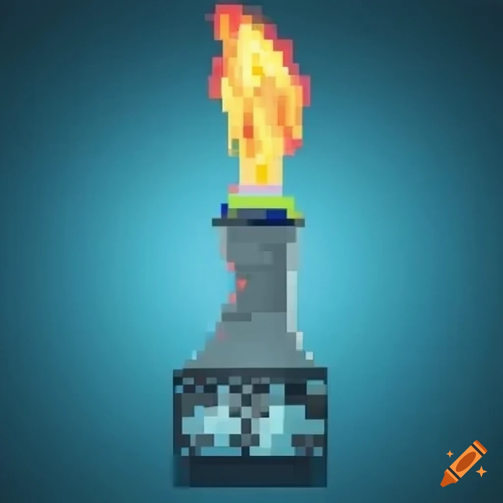 Digital pixel olympic flame