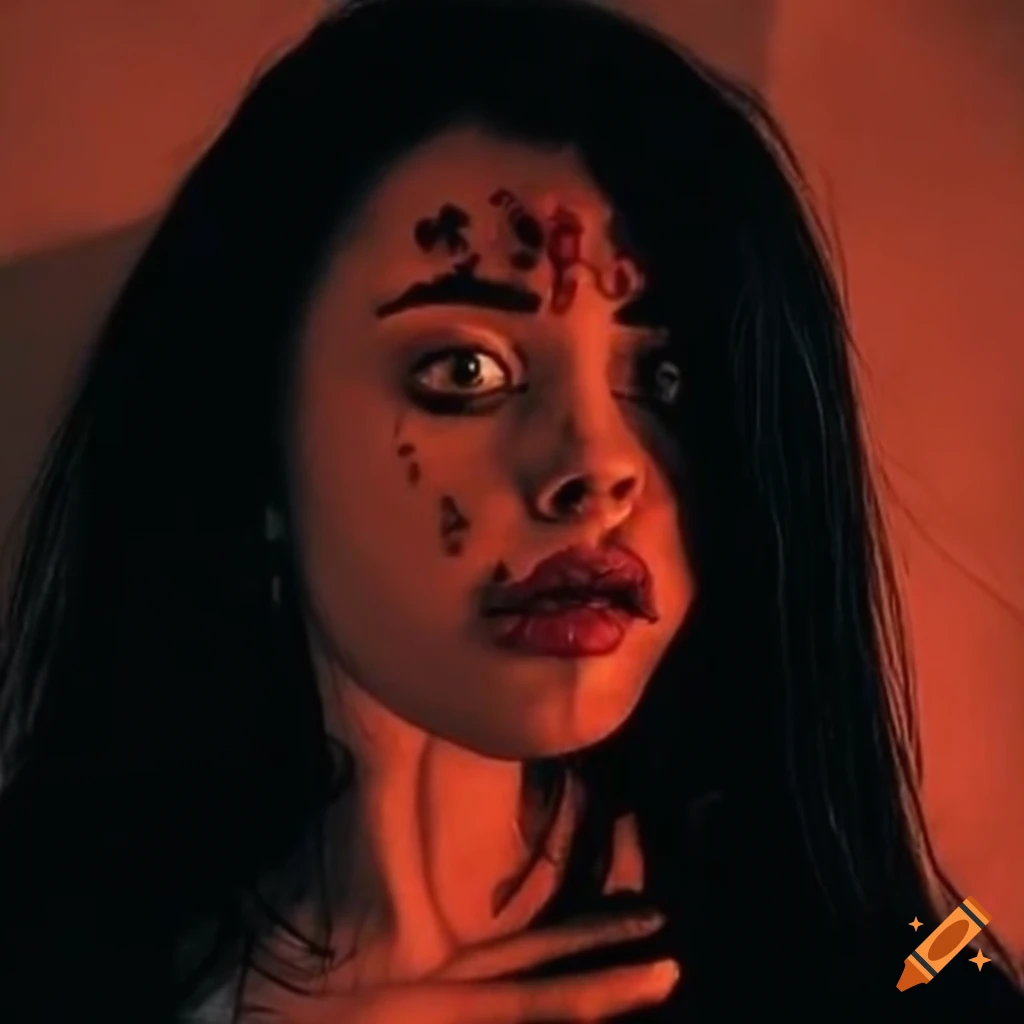 Crazy woman in the darkness on Craiyon