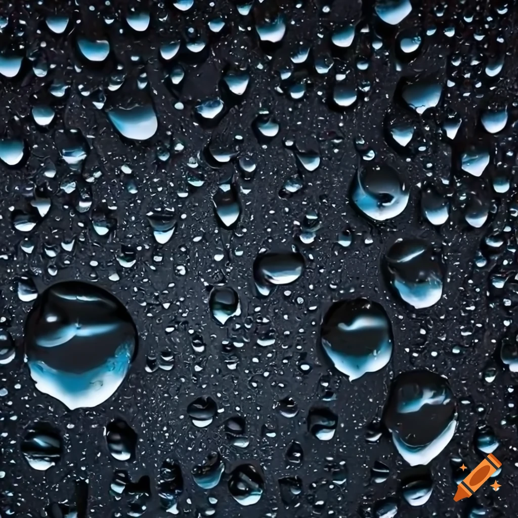 Water drops on a black background in high resolution on Craiyon