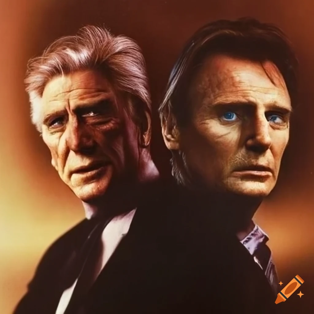 Movie poster of 1984 featuring liam neeson and leslie nielsen on craiyon
