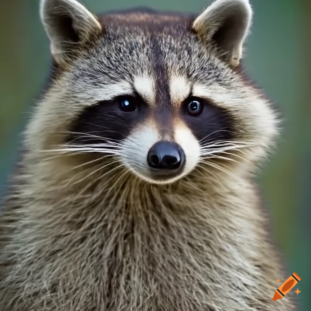 Raccoon listening intently