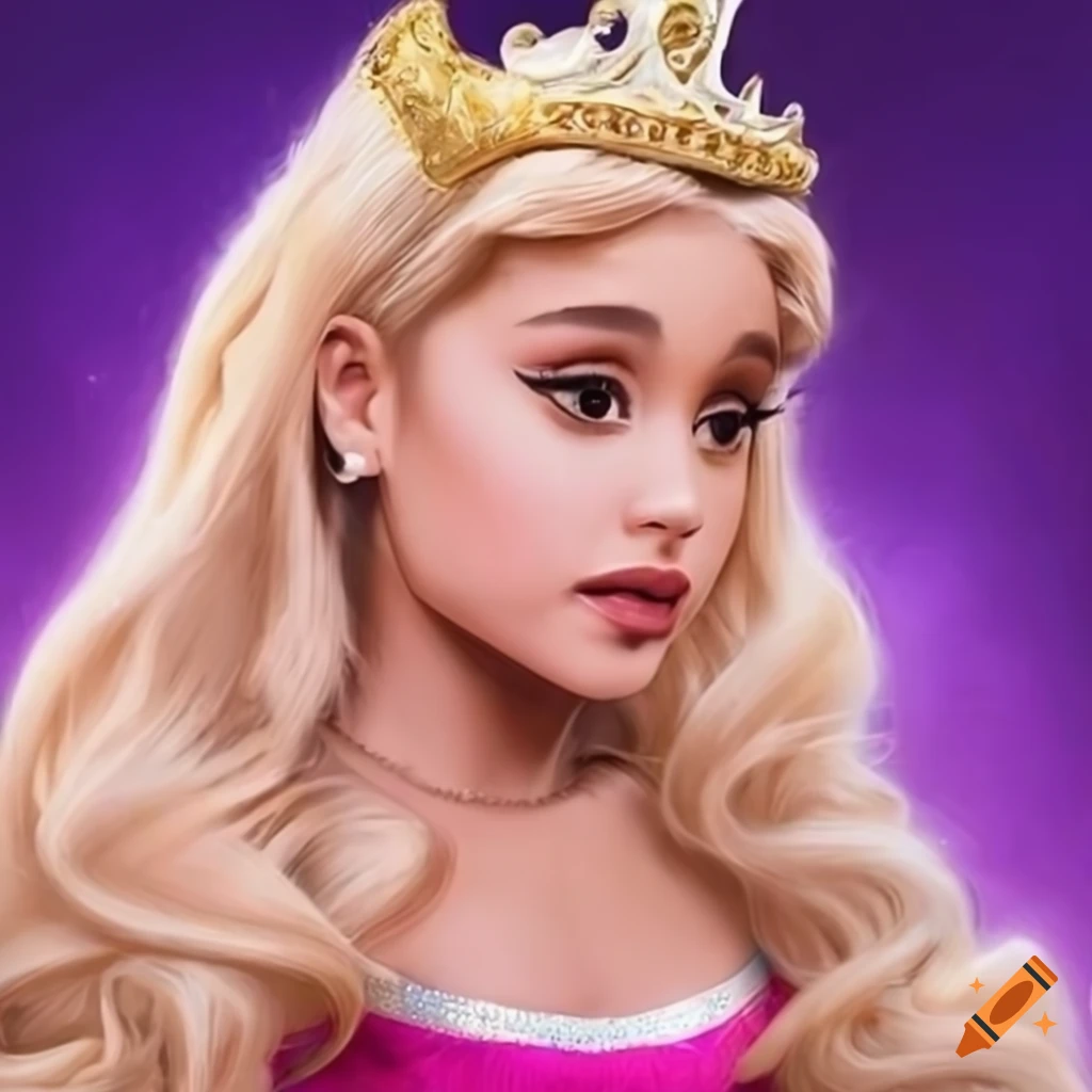 Realistic portrait of ariana grande as aurora princess in the disney
