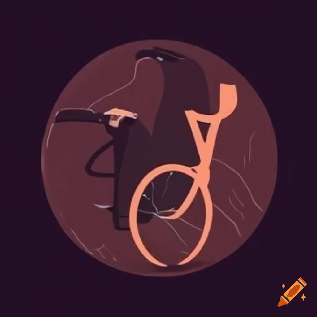 Simple drawing of a bare foot stepping on a bicycle pedal inside a