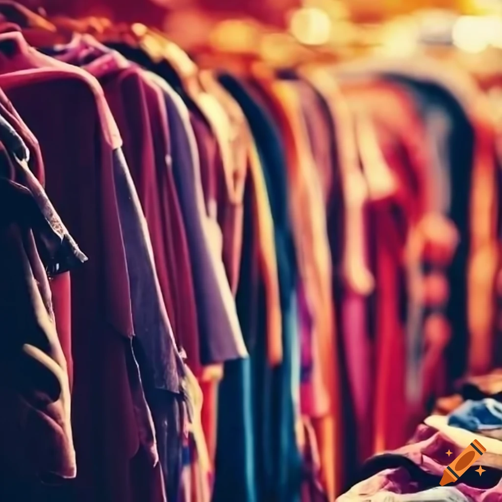 Secondhand clothes market on Craiyon