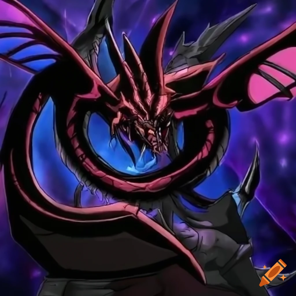 Black hole dragon in yu-gi-oh art style on Craiyon
