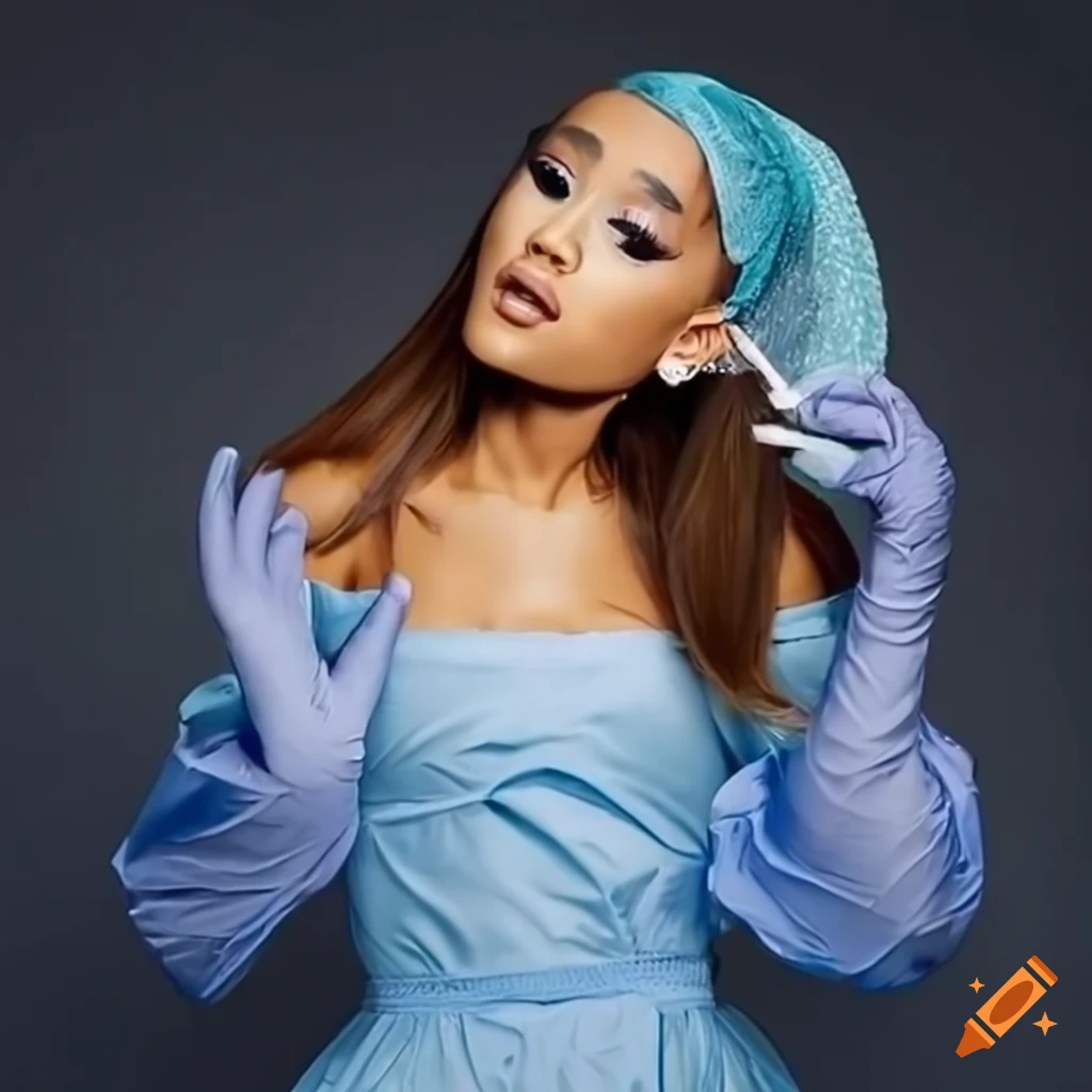 Woman in surgical gown and gloves wearing medical mask