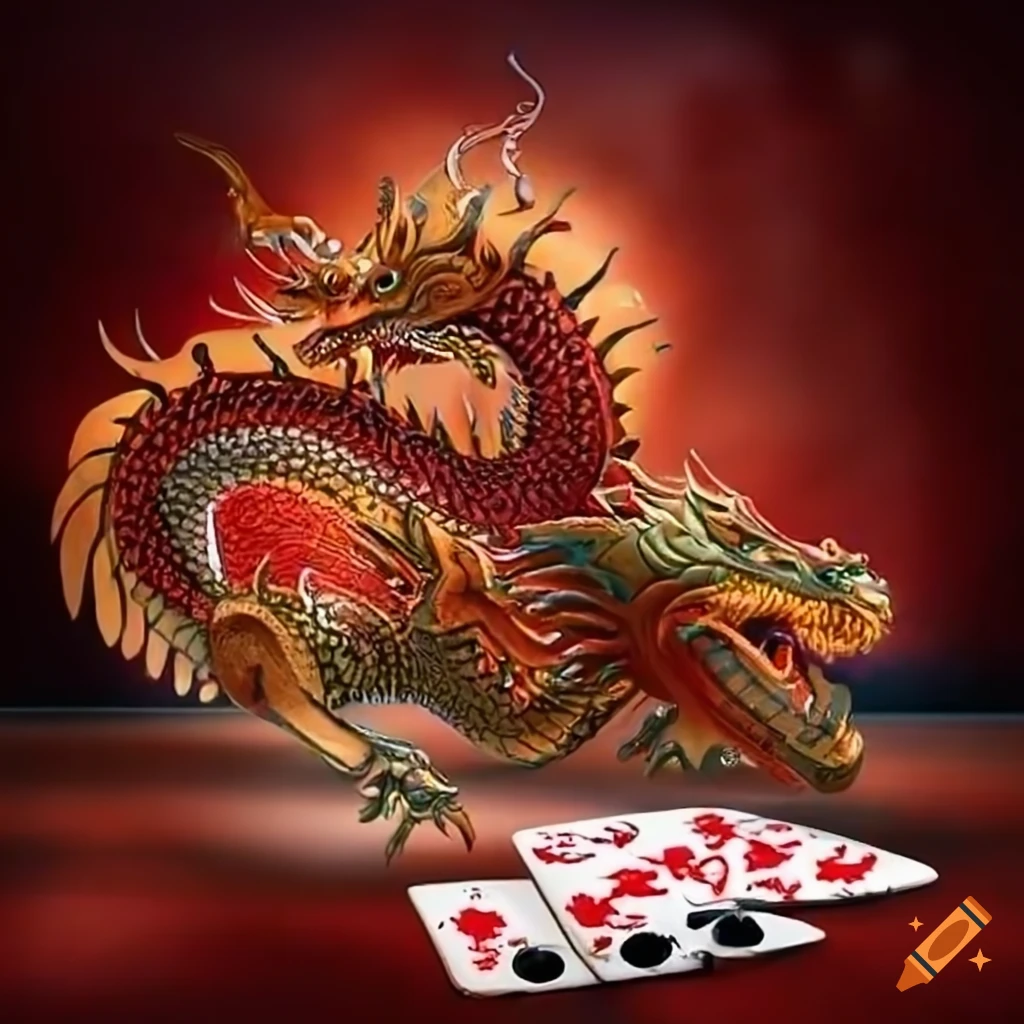 Chinese dragon and poker