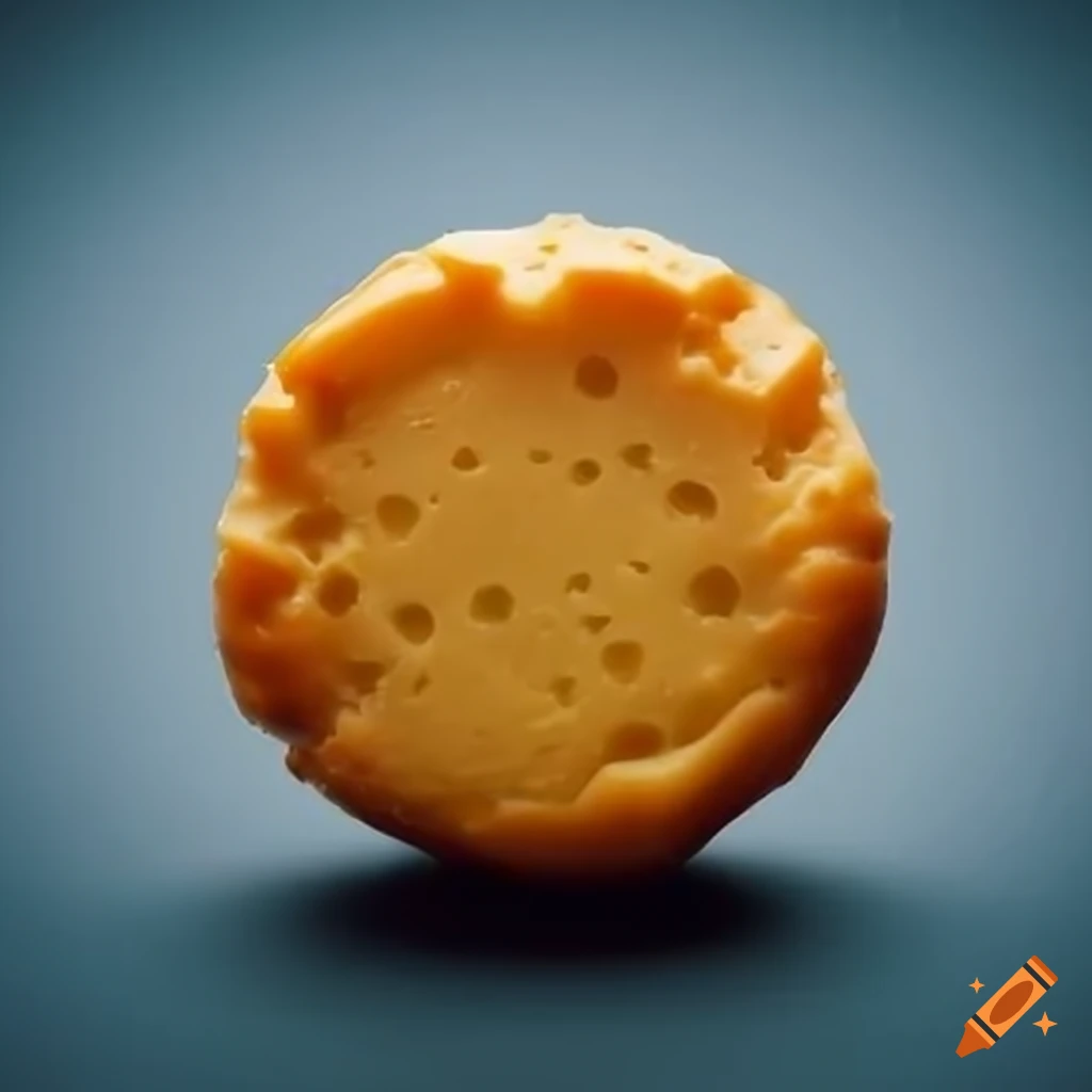 Melting cheese on a round logo resembling a cheese planet