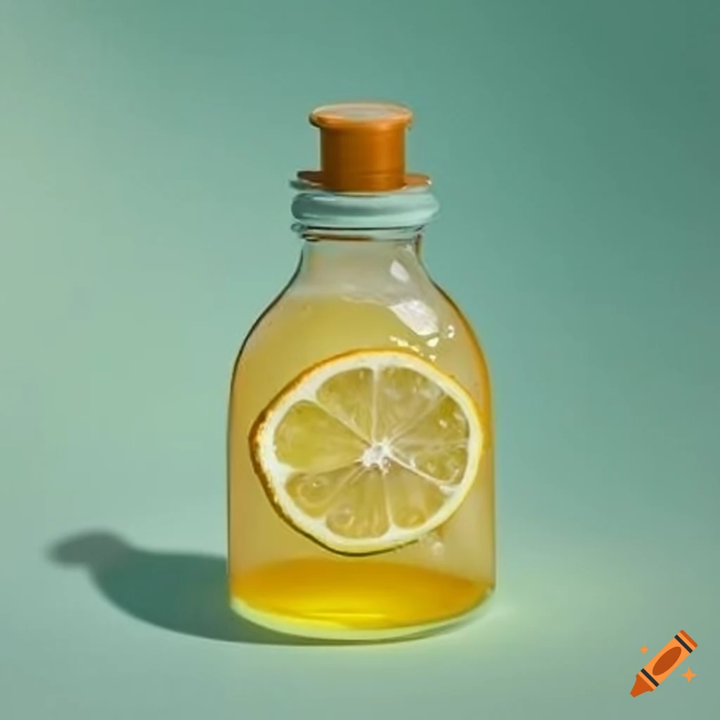 Lemon syrup bottle on Craiyon