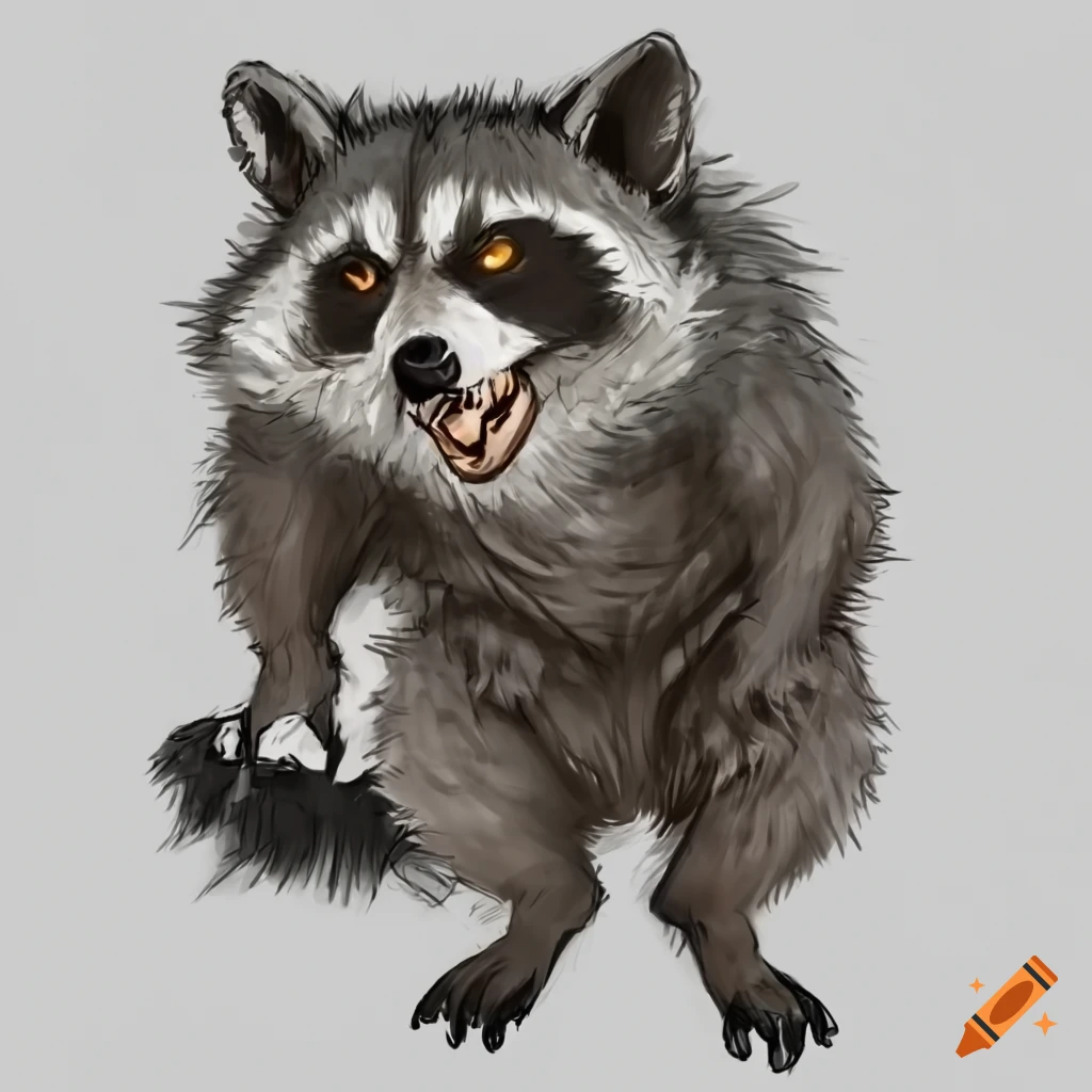 Bulky raccoon werewolf