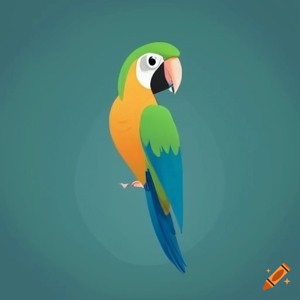 Parrot Basic Design Flat design parrot on Craiyon