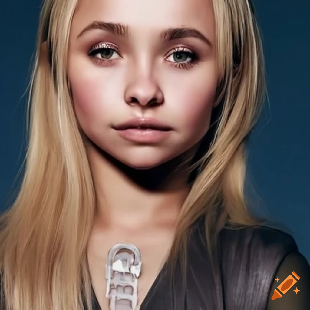Young Hayden Panettiere with flawless skin on Craiyon