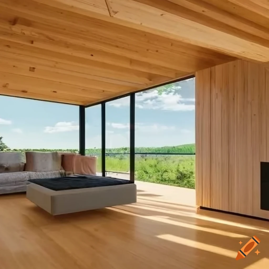 Architect building a sustainable house made of mass timber in a ...