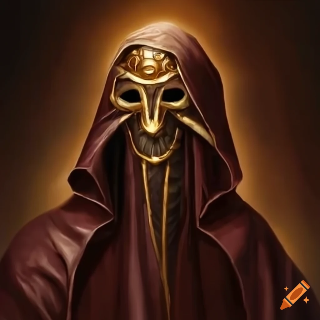 Magic robe with a holy mask for dungeons and dragons (dnd) on Craiyon