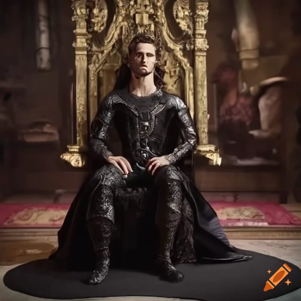 Rhysand seated on his throne with Cassian and Azriel in the court of nightmares