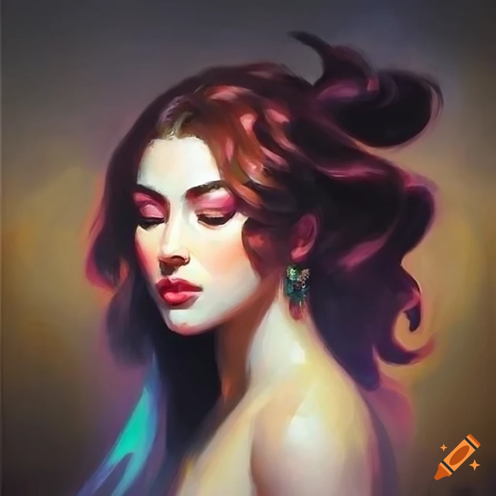 Stunning portrait of a woman with captivating shadows in dramatic ...