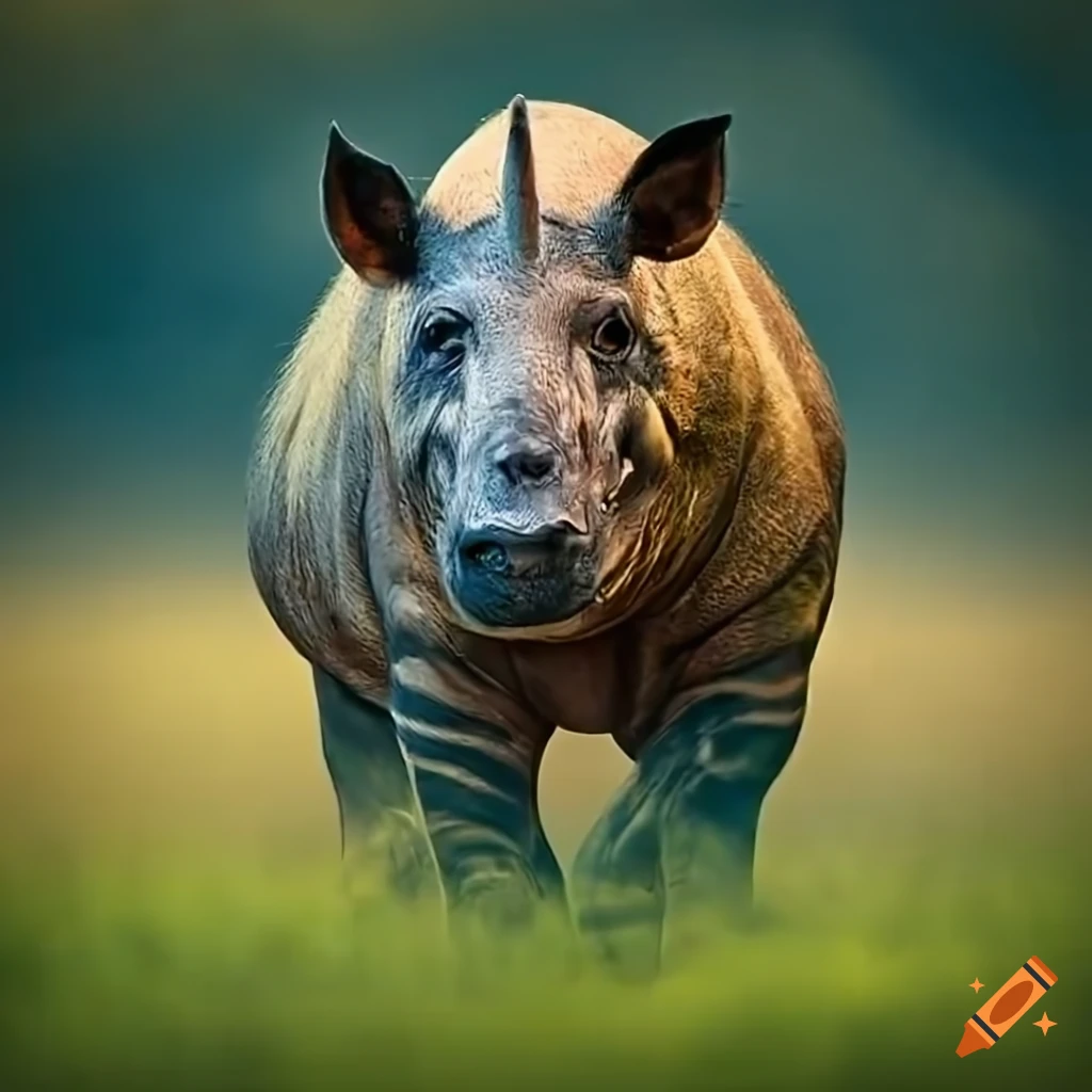 Artistic depiction of an entelodon in an Asian wild setting