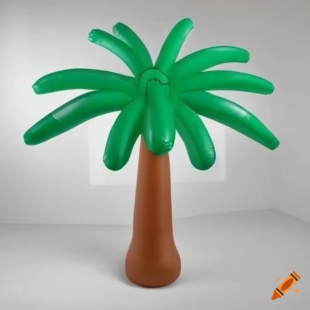 Inflatable palm tree on white background on Craiyon