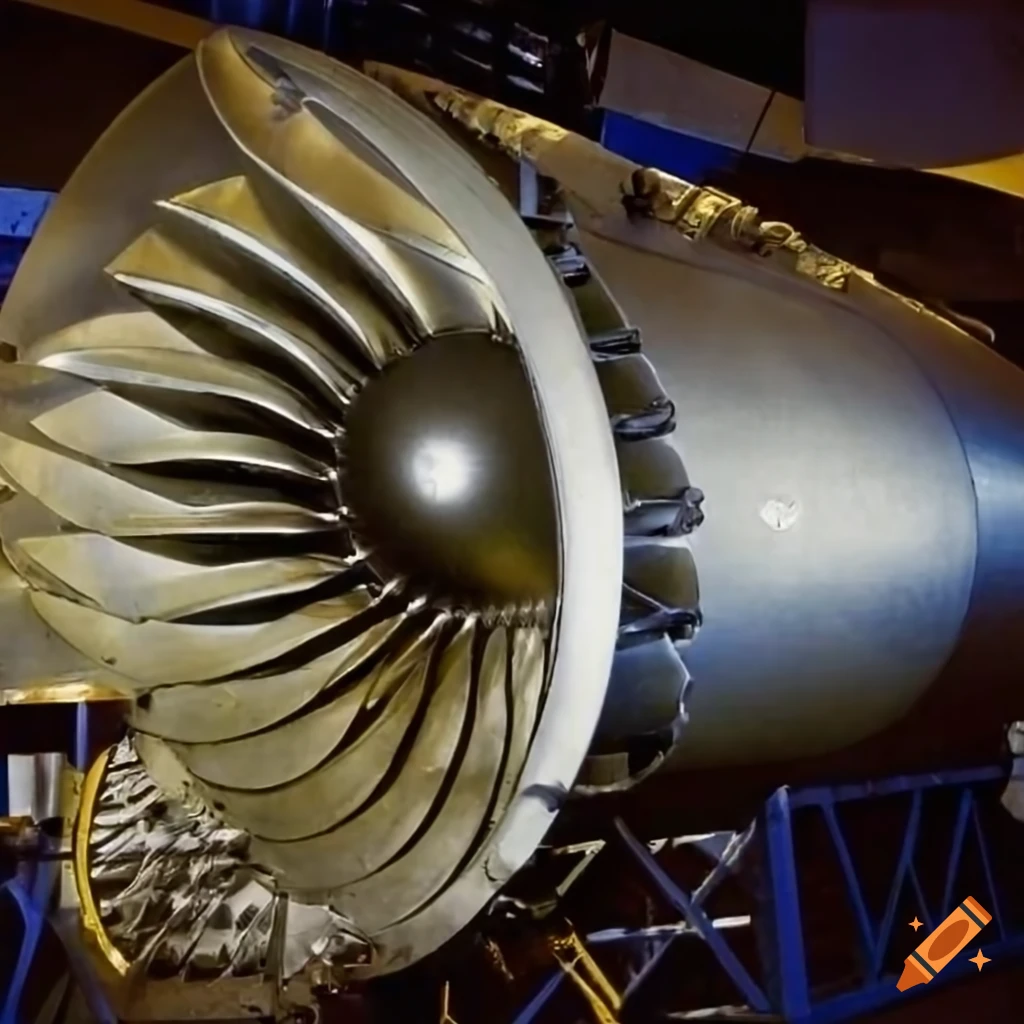 9h turbine engine with singlecrystal turbine vanes and blades on Craiyon