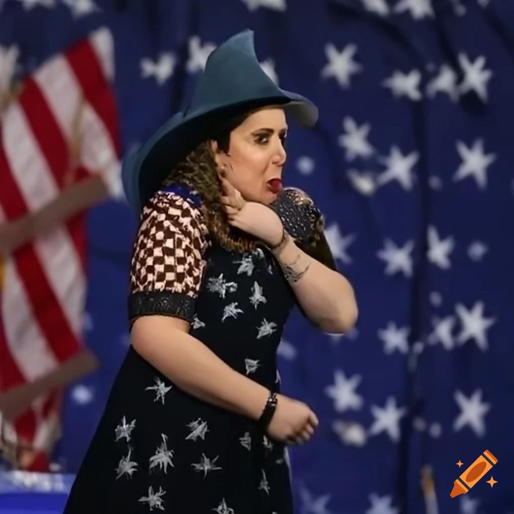 Representative elise stefanik in a patriotic setting on craiyon
