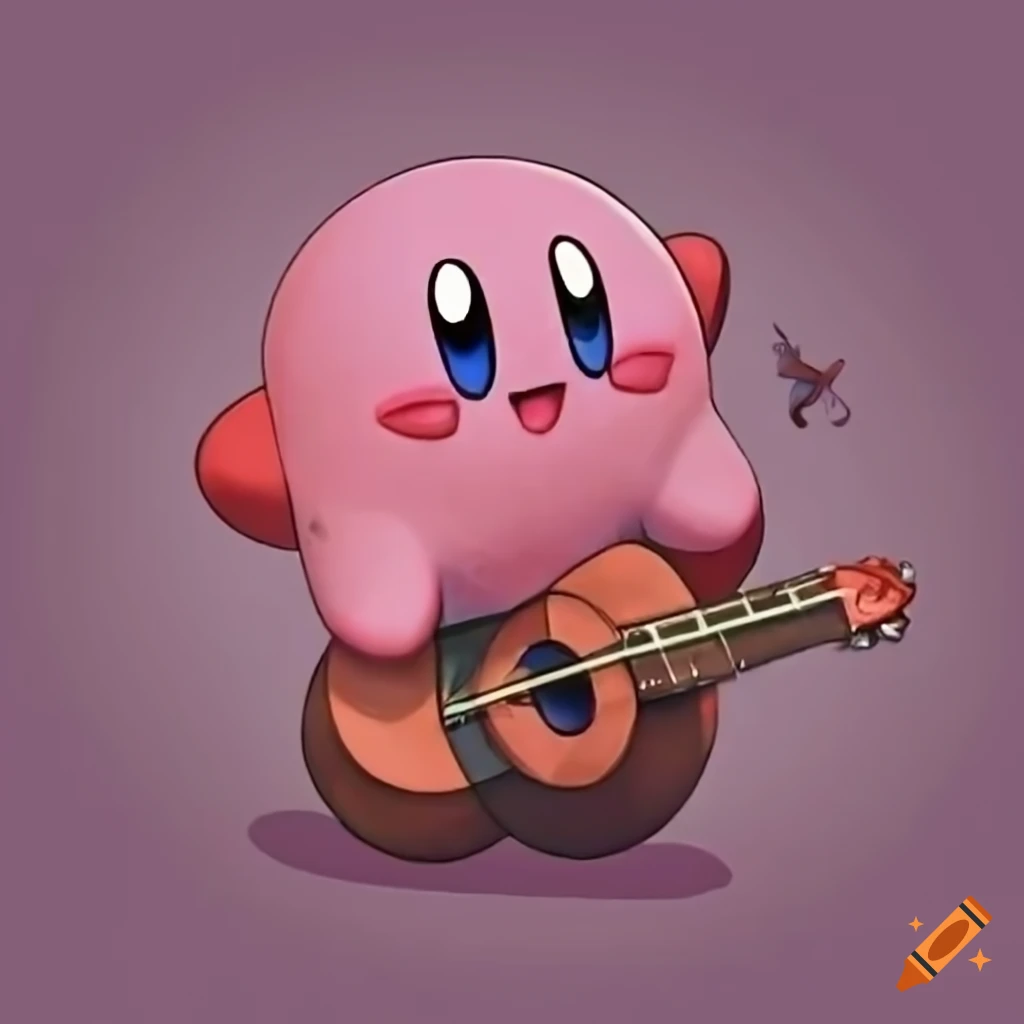 Kirby playing ukulele