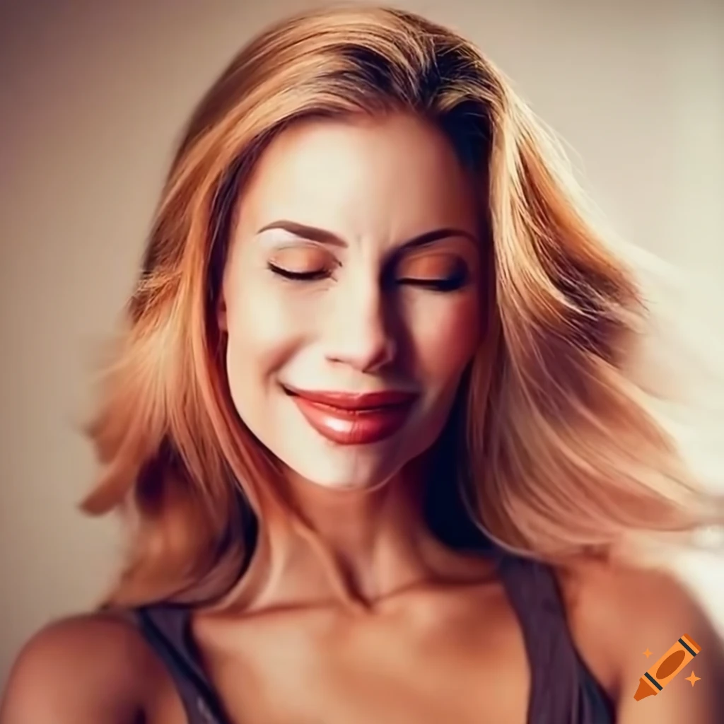 Closeup of Darya Folsom smiling with eyes closed