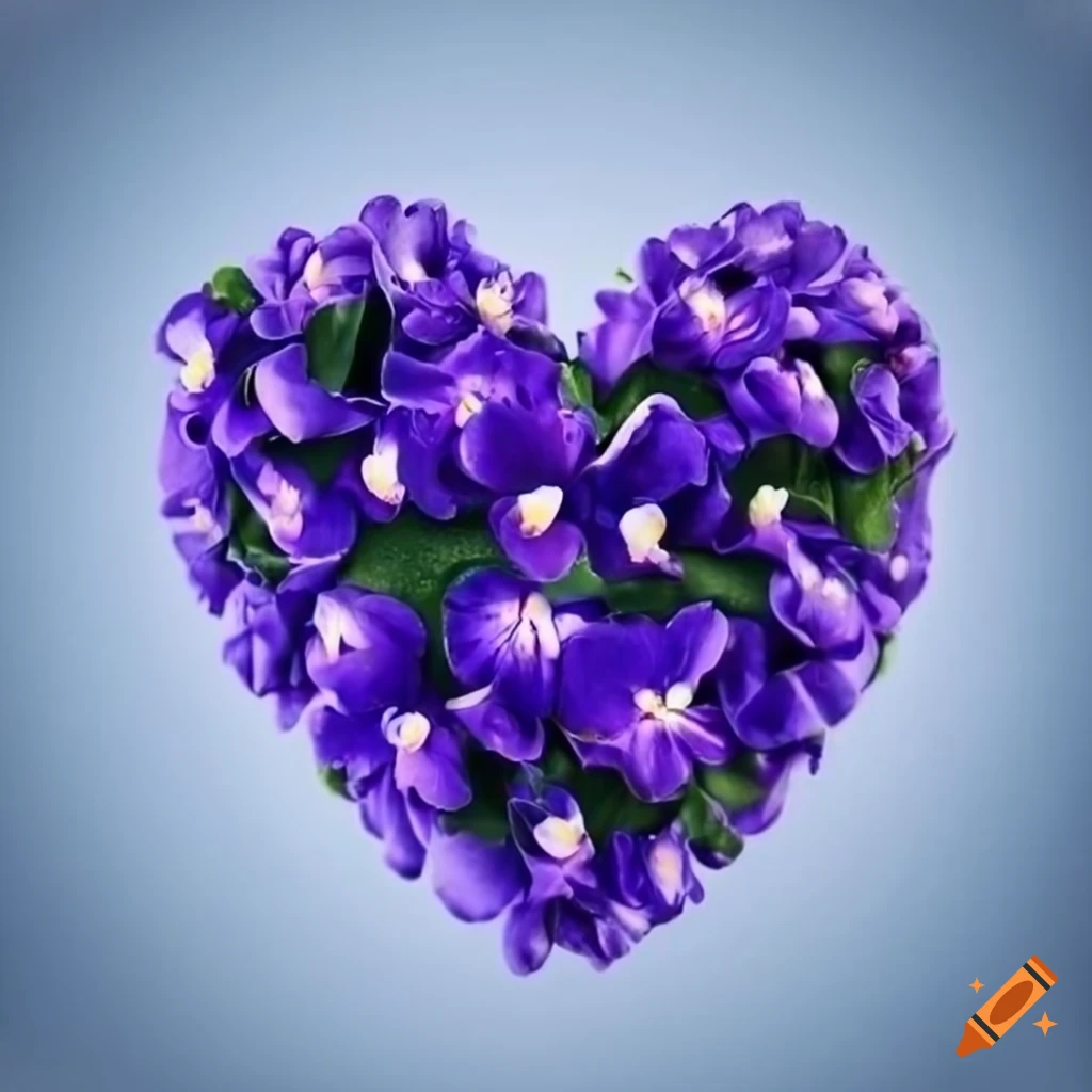 Violets are blue with heart decor for a romantic gesture on Craiyon