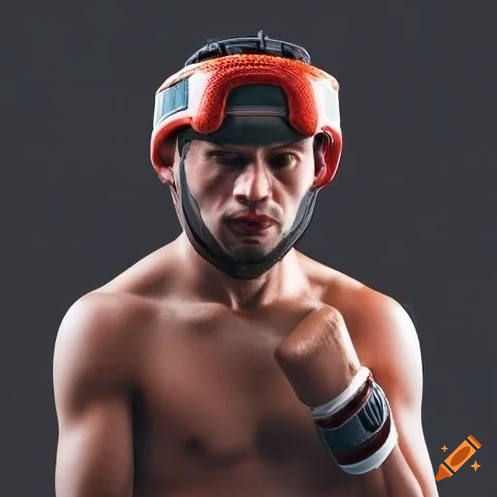 Boxer with goggles and head protector on Craiyon