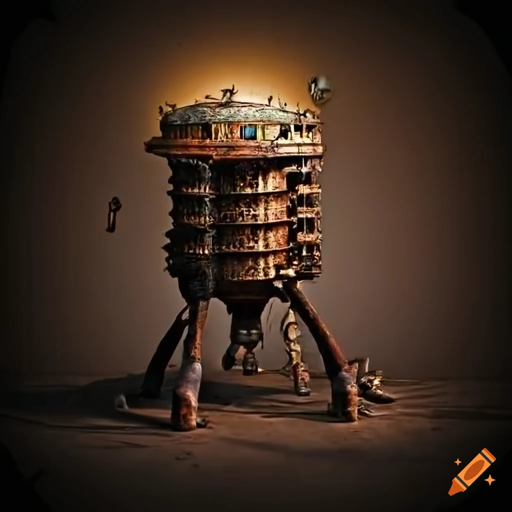 Steampunk vertical recycle machine in Havana city on Craiyon