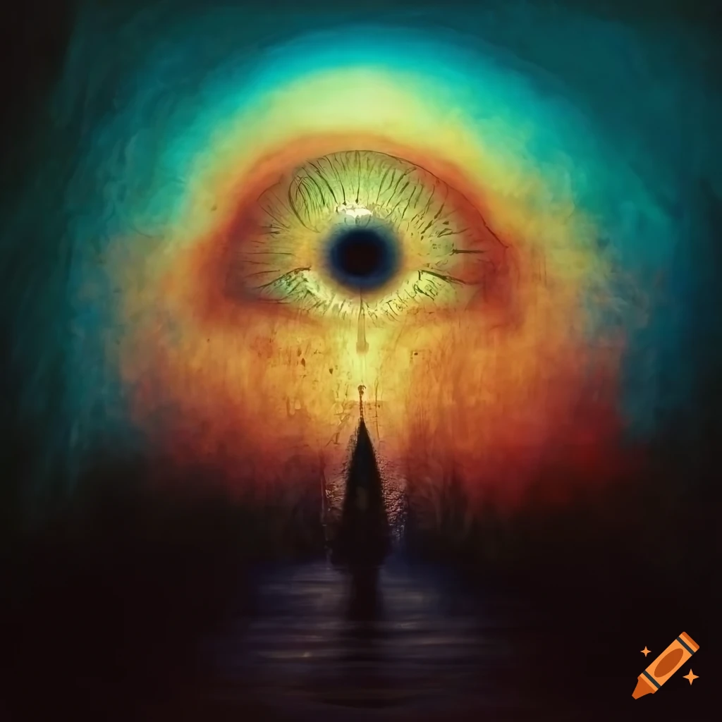 Surreal eye in the sky in the style of zdzisław beksiński on Craiyon