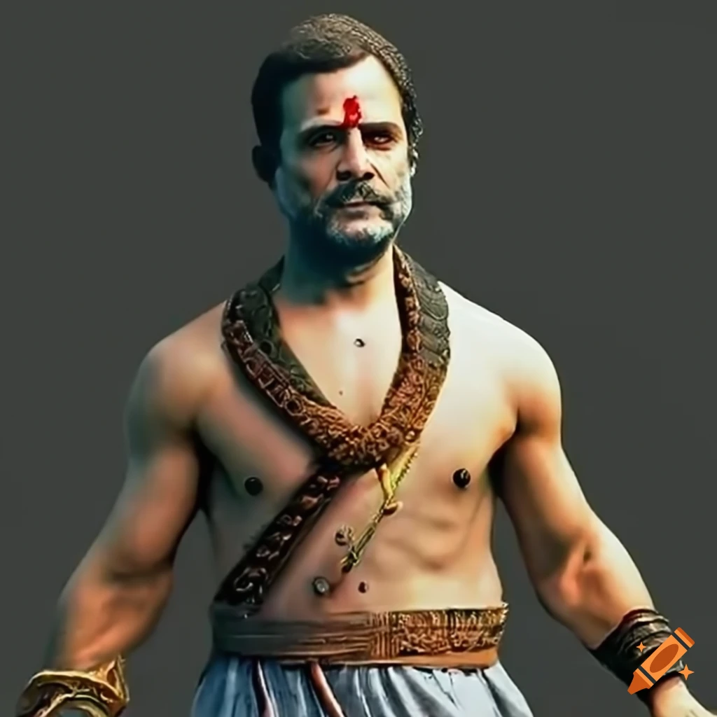Rahul gandhi in warrior outfit on Craiyon