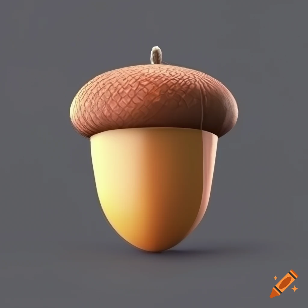 3d isometric acorn game icon with studio lighting on Craiyon