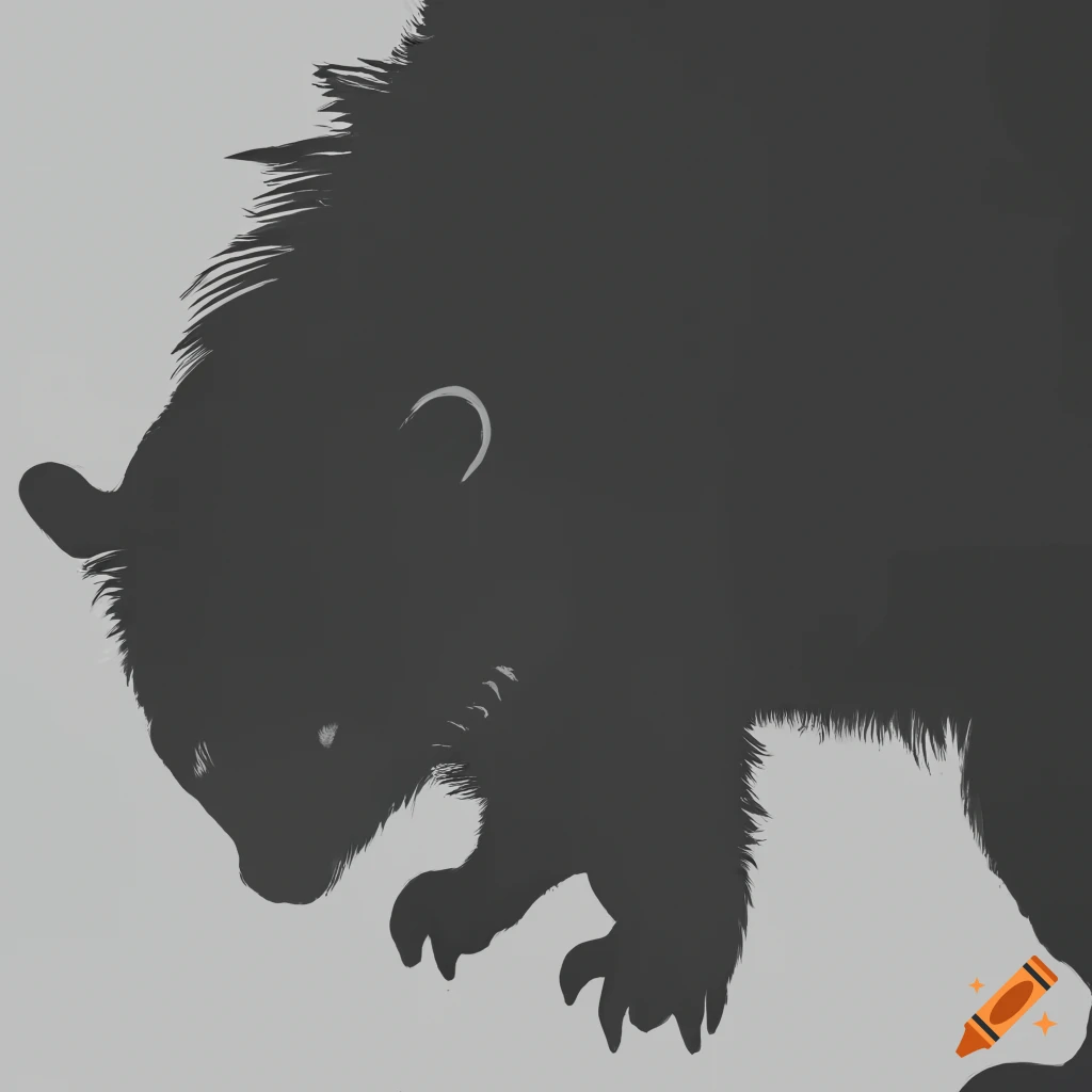 Silhouette of a binturong in black ink