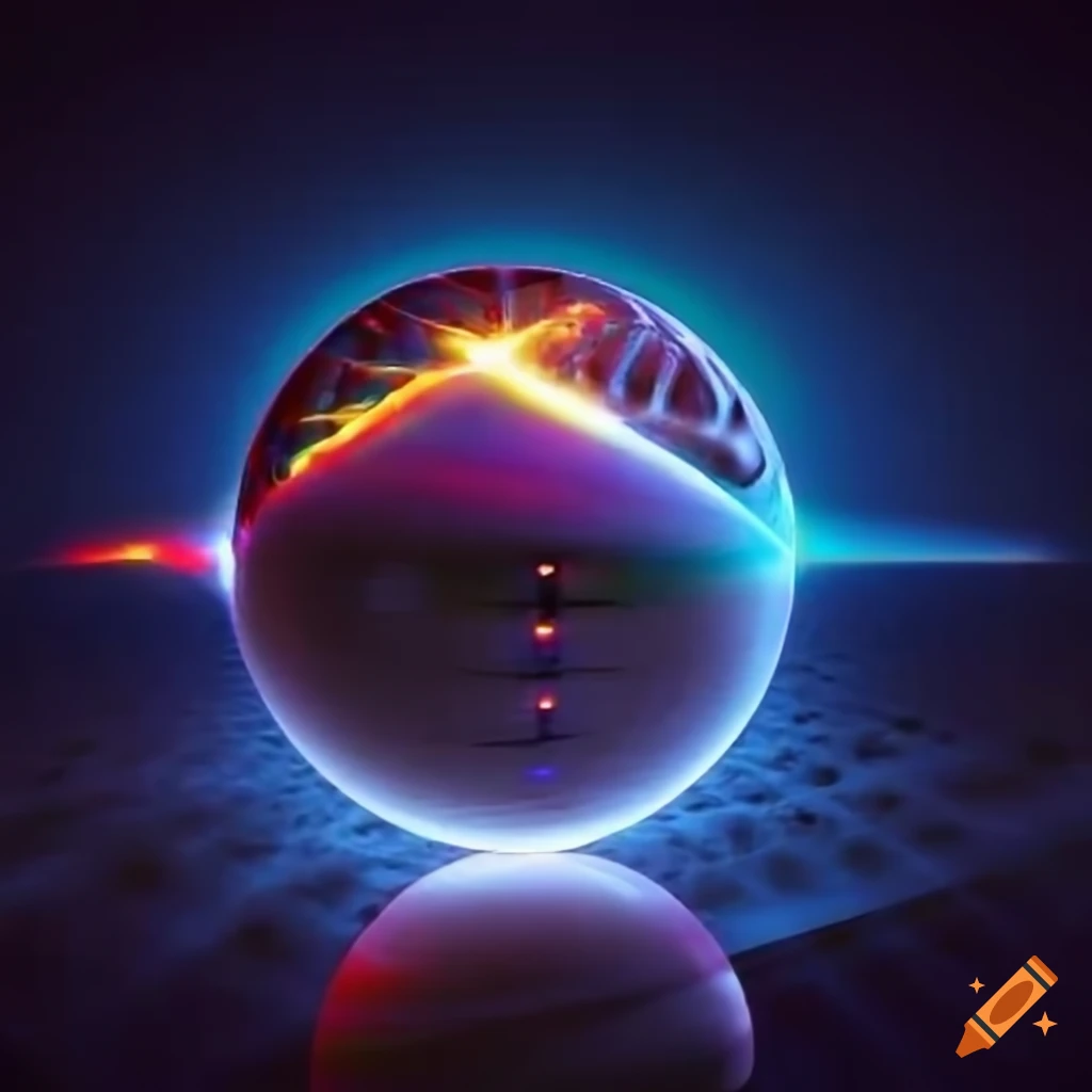 Quantum physics and technology concept with advanced lighting effects