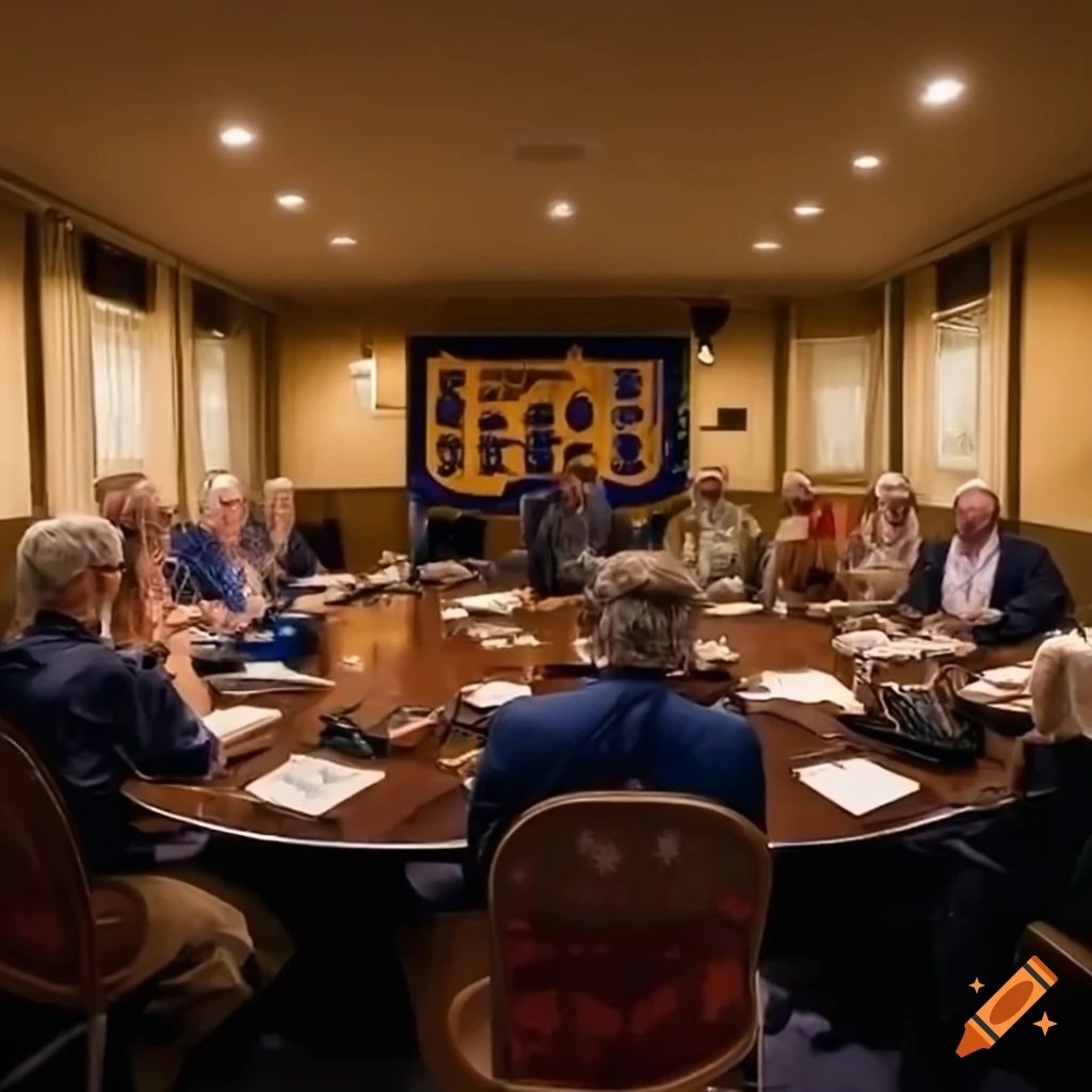 Rotary club membership conference room meeting on Craiyon