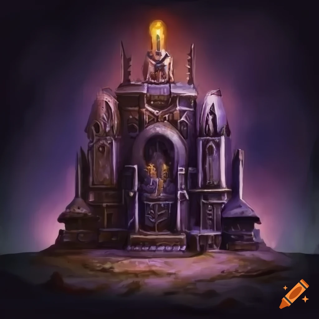 Tomb of an ultramarine in grimdark Warhammer style