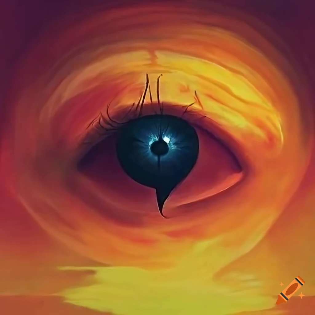 Surreal eye in the sky in the style of zdzisław beksiński on Craiyon