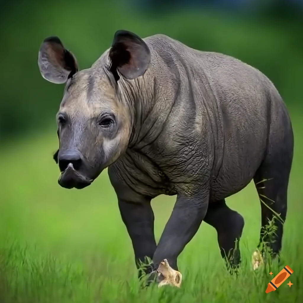 Entelodon in wild Asian habitat
