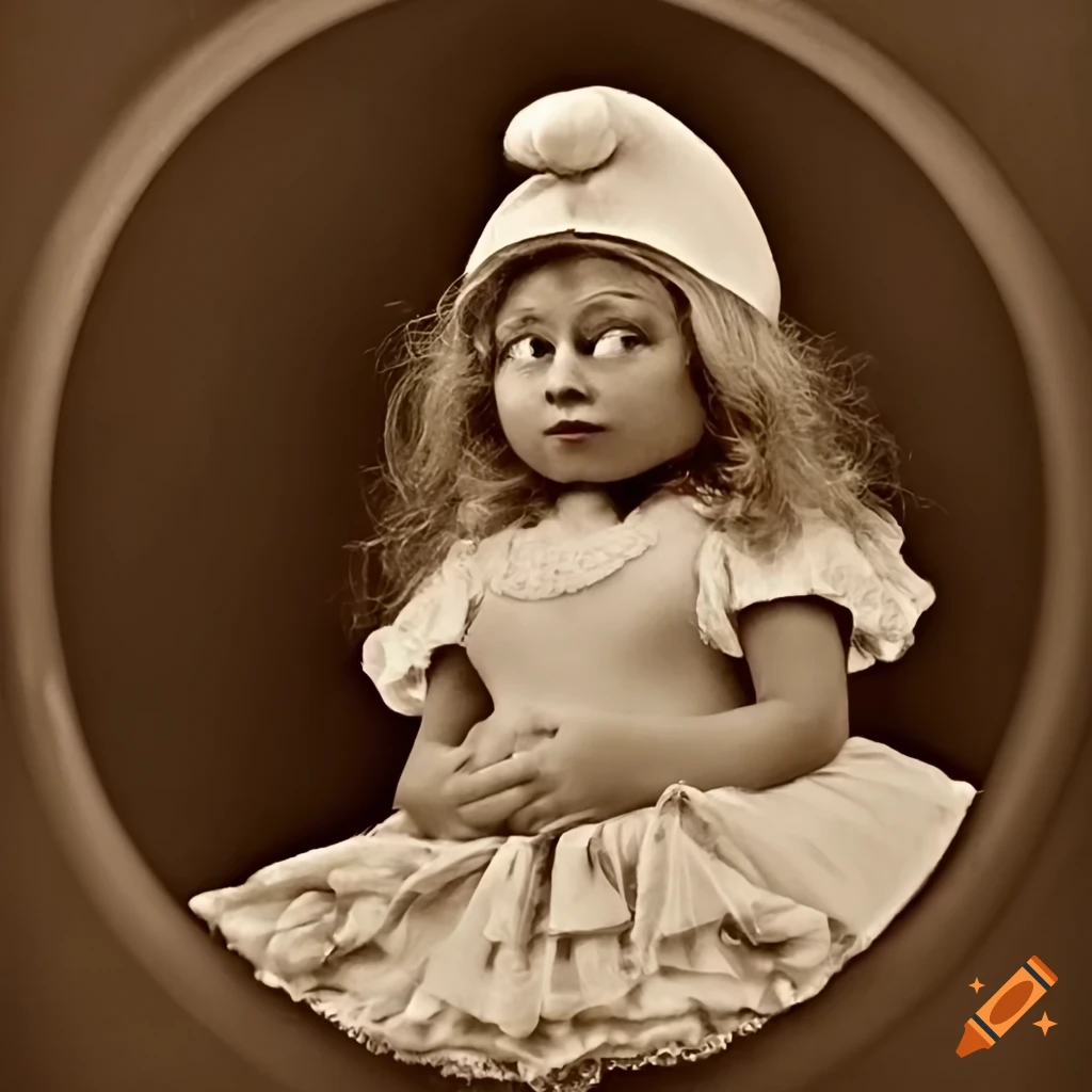 Victorian smurfette in sepia tone