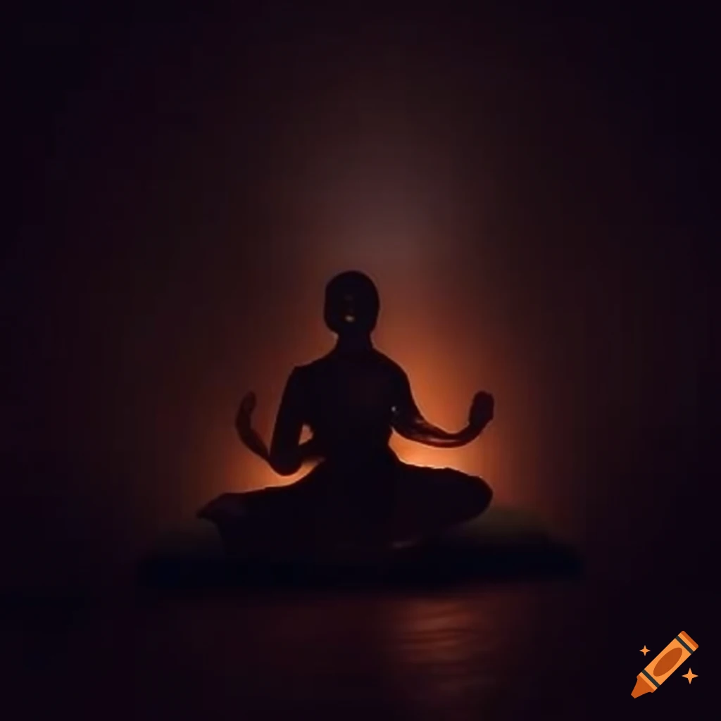 Buddhist master meditating for enlightenment