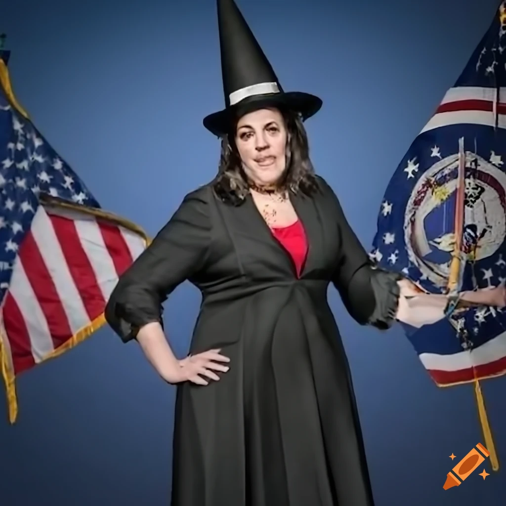 Representative elise stefanik in a witch s hat and black robe