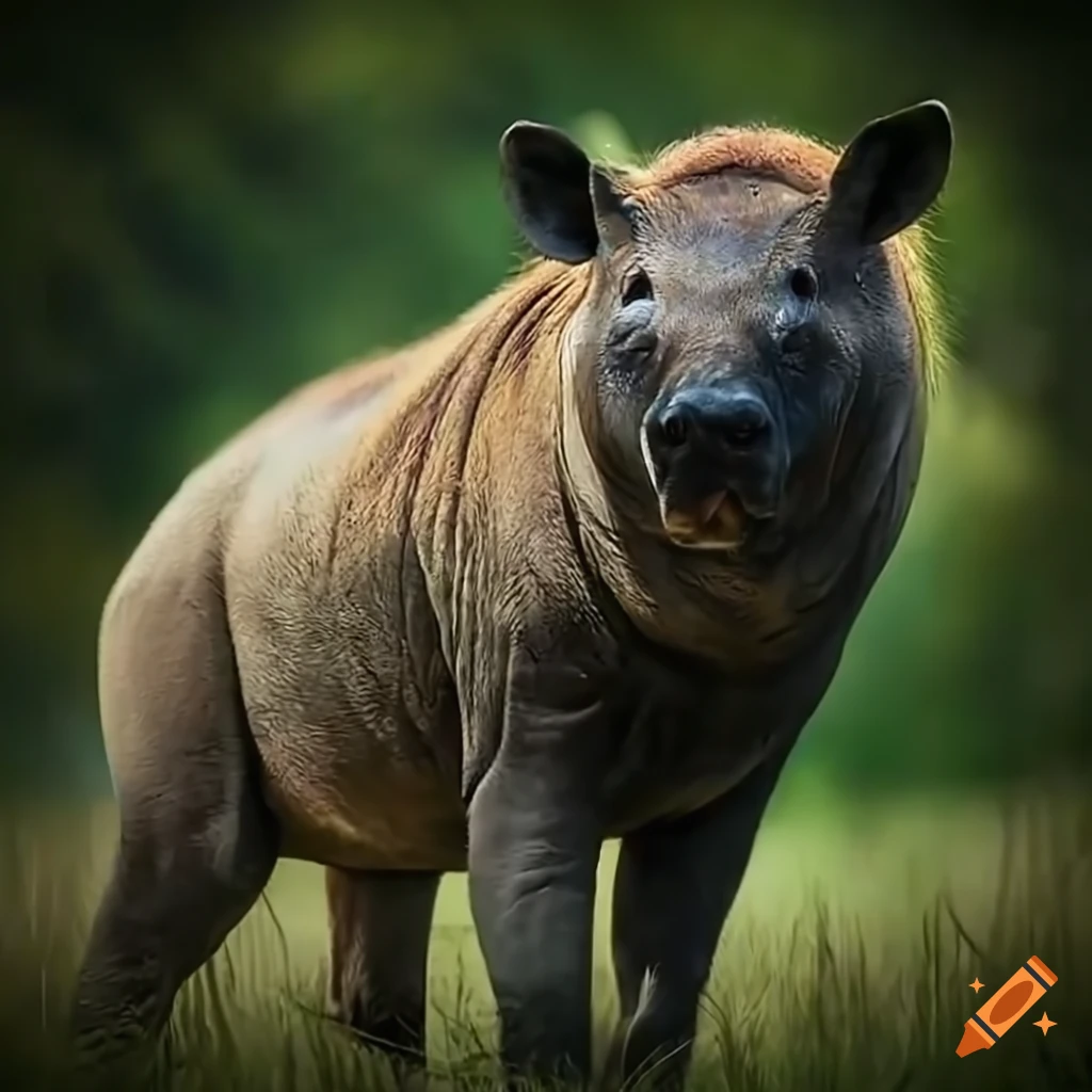 Entelodon in the wild Asian habitat